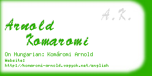 arnold komaromi business card